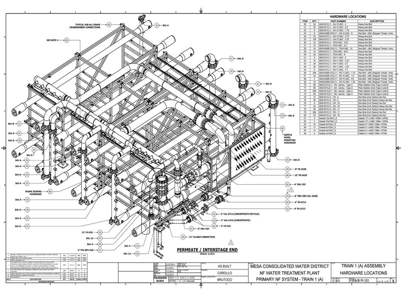 Costa Mesa — Train 1(A) Hardware Location